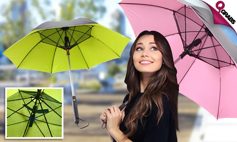 Anti-UV Umbrella with Fan!
